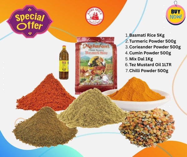 📢Combo Offer | Basmati Rice | Mix Dal | Turmeric | Cumin | Coriander | Chilli | Oil 🪣