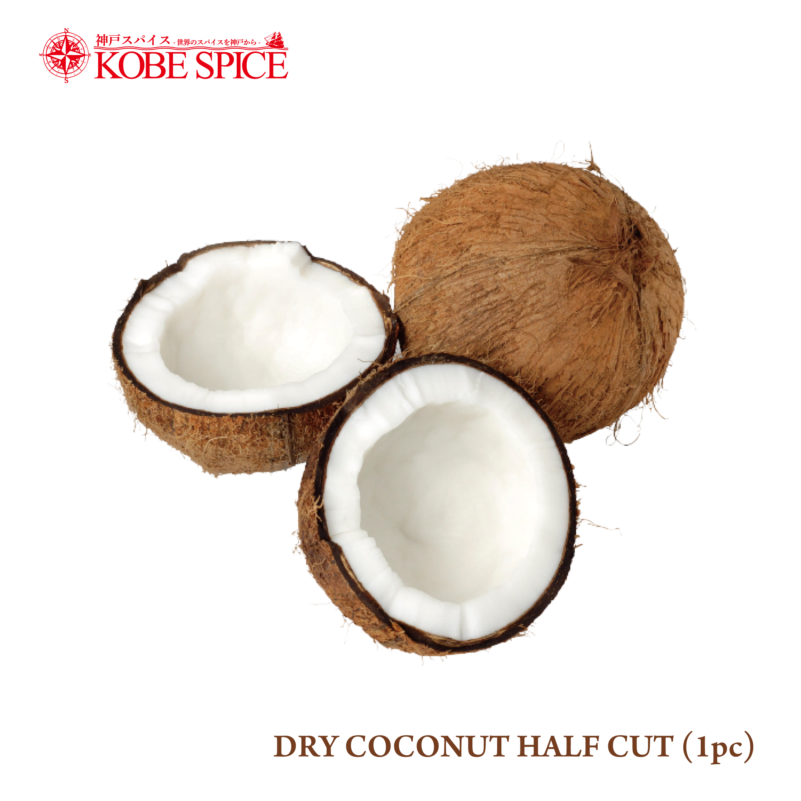 DRY COCONUT HALF CUT (1pc)